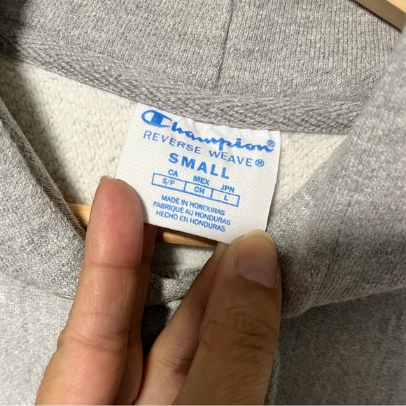 Champion Reverse Weave Gray Hoodie Small Embroidered Script Logo - Picture 10 of 12